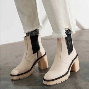 Free People James Chelsea White Boots 36.5 NWT $188 NIB Size 6.5